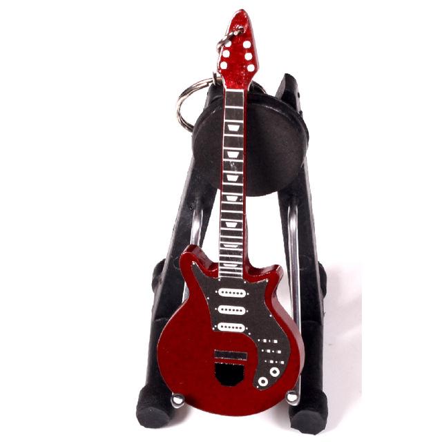 Wooden Miniature Guitar Keychain with 15 Different Models Available, Double Necks Guitar Key Chain Big River Hardware 020