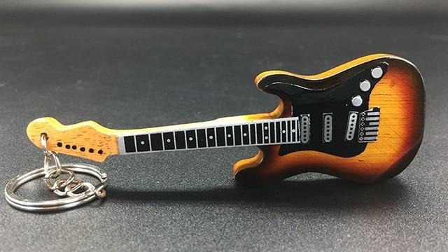Wooden Miniature Guitar Keychain with 15 Different Models Available, Double Necks Guitar Key Chain Big River Hardware 022