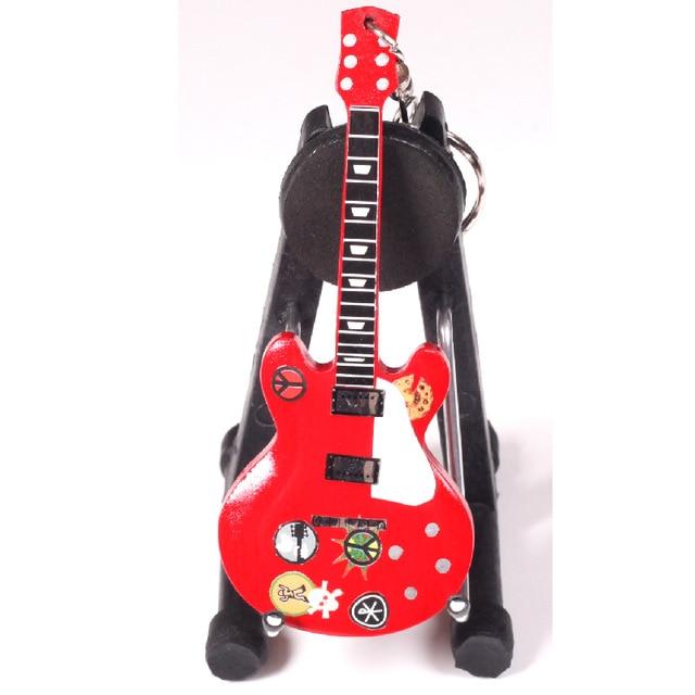 Wooden Miniature Guitar Keychain with 15 Different Models Available, Double Necks Guitar Key Chain Big River Hardware 029