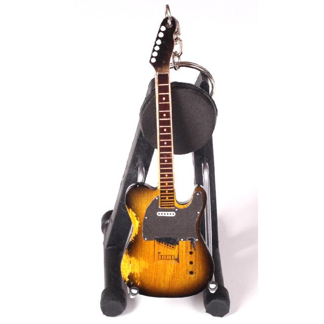 Wooden Miniature Guitar Keychain with 15 Different Models Available, Double Necks Guitar Key Chain Big River Hardware 035