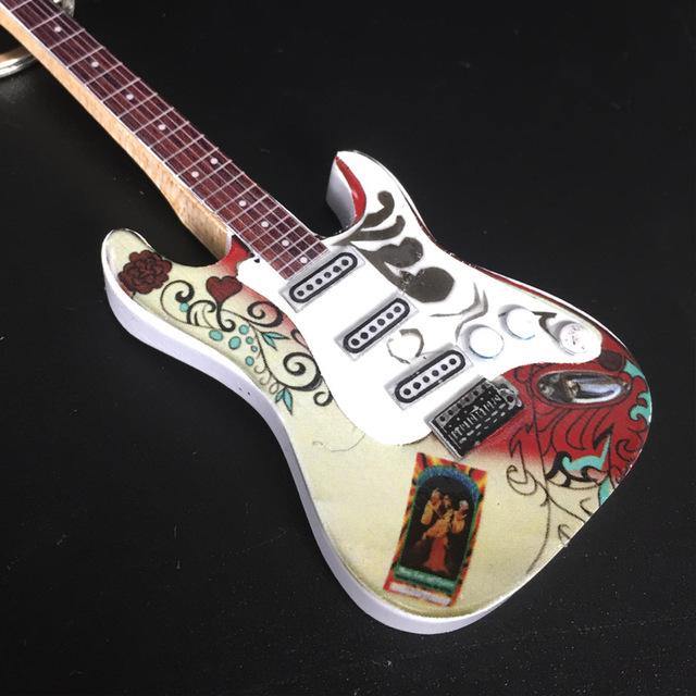 Wooden Miniature Guitar Keychain with 15 Different Models Available, Double Necks Guitar Key Chain Big River Hardware 042