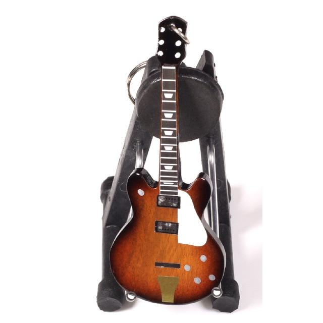 Wooden Miniature Guitar Keychain with 15 Different Models Available, Double Necks Guitar Key Chain Big River Hardware 043