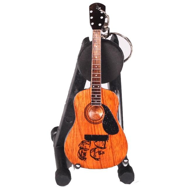Wooden Miniature Guitar Keychain with 15 Different Models Available, Double Necks Guitar Key Chain Big River Hardware 046