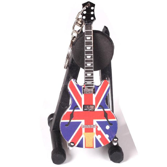 Wooden Miniature Guitar Keychain with 15 Different Models Available, Double Necks Guitar Key Chain Big River Hardware 049