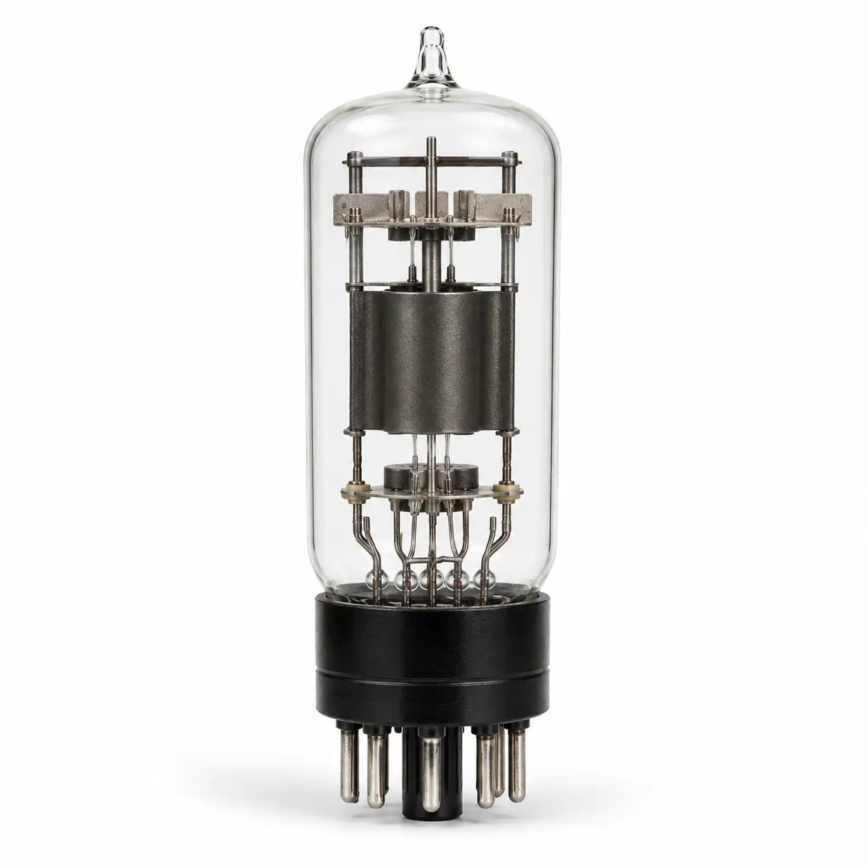 0A3 VR75 cold-cathode gas voltage regulator tube with cylindrical electrode construction and 8-pin octal base on white background