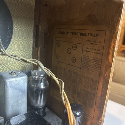 Working – 1936 - Crosley Fiver - Chassis # 547 - AM/SW Tombstone Radio