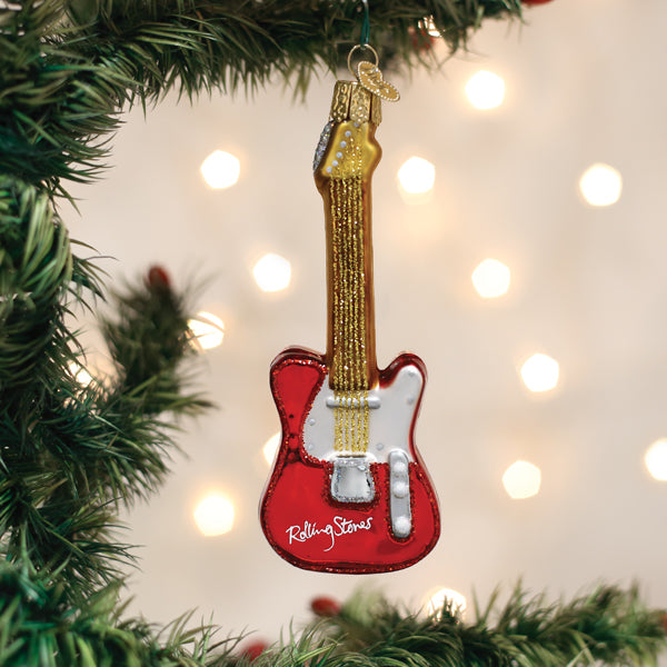 Old World Christmas Rolling Stones Guitar Ornament