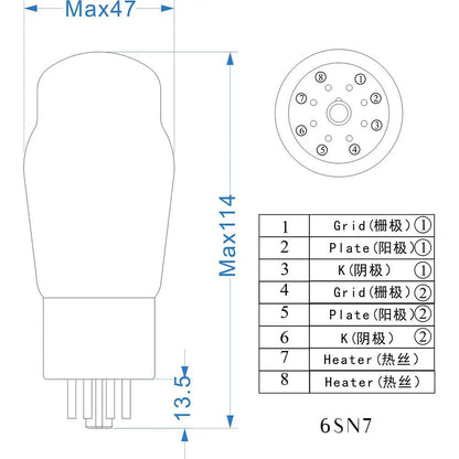 PSVANE 6SN7-PT vacuum tube - manufacturer product photo
