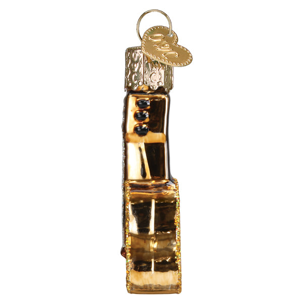Old World Christmas Mini Guitar Ornament Gold Finish