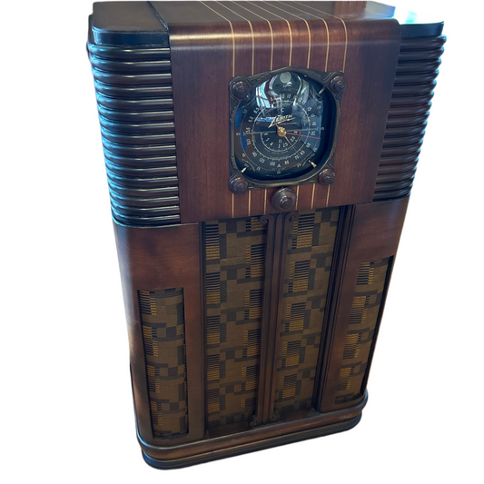 Restored 1937 Zenith 10-S-160 Art Deco Console Radio with Bluetooth and Guitar Amp Input