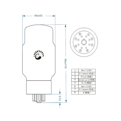 PSVANE KT88-PT vacuum tube - manufacturer product photo
