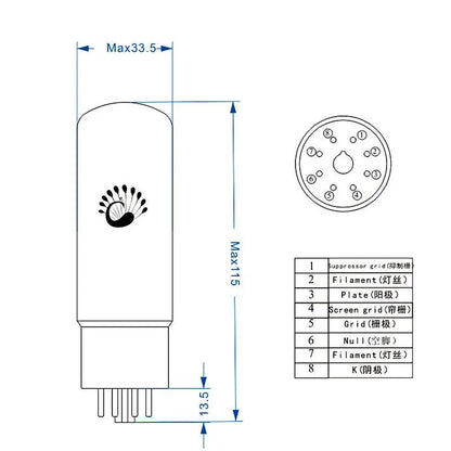 PSVANE EL34C vacuum tube - manufacturer product photo