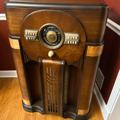 Antique Zenith 12S471 Radio – Mid-Century Console with Robot Dial and Bluetooth Aux Inpu