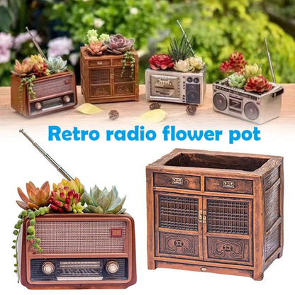 Big River Hardware Sedum Planter Retro Radio Style