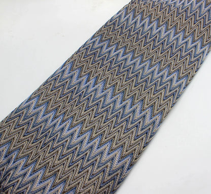 Vintage Speaker Grill Cloth – Gray & Blue Sawtooth Fabric