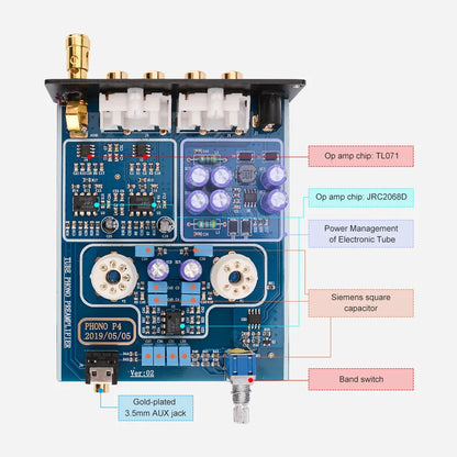 Big River Hardware High-Fidelity Phono Preamp for Turntables with Crystal Clear Sound and Low Distortion