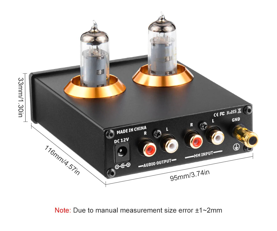 Big River Hardware High-Fidelity Phono Preamp for Turntables with Crystal Clear Sound and Low Distortion
