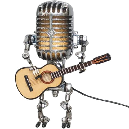 Vintage Microphone Robot Lamp