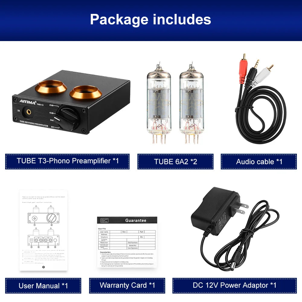 Big River Hardware High-Fidelity Phono Preamp for Turntables with Crystal Clear Sound and Low Distortion