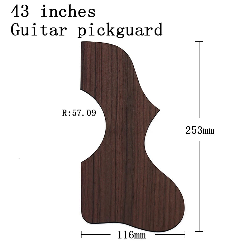 Big River Hardware Left Handed Acoustic Guitar Pickguard - Rose Wood Protection, Scratch-Resistant, Easy Installation for Musicians