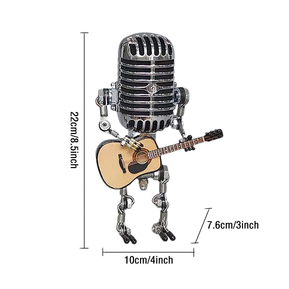 Vintage Microphone Robot Lamp