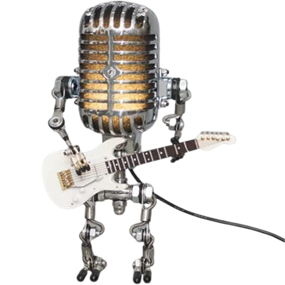 Vintage Microphone Robot Lampe