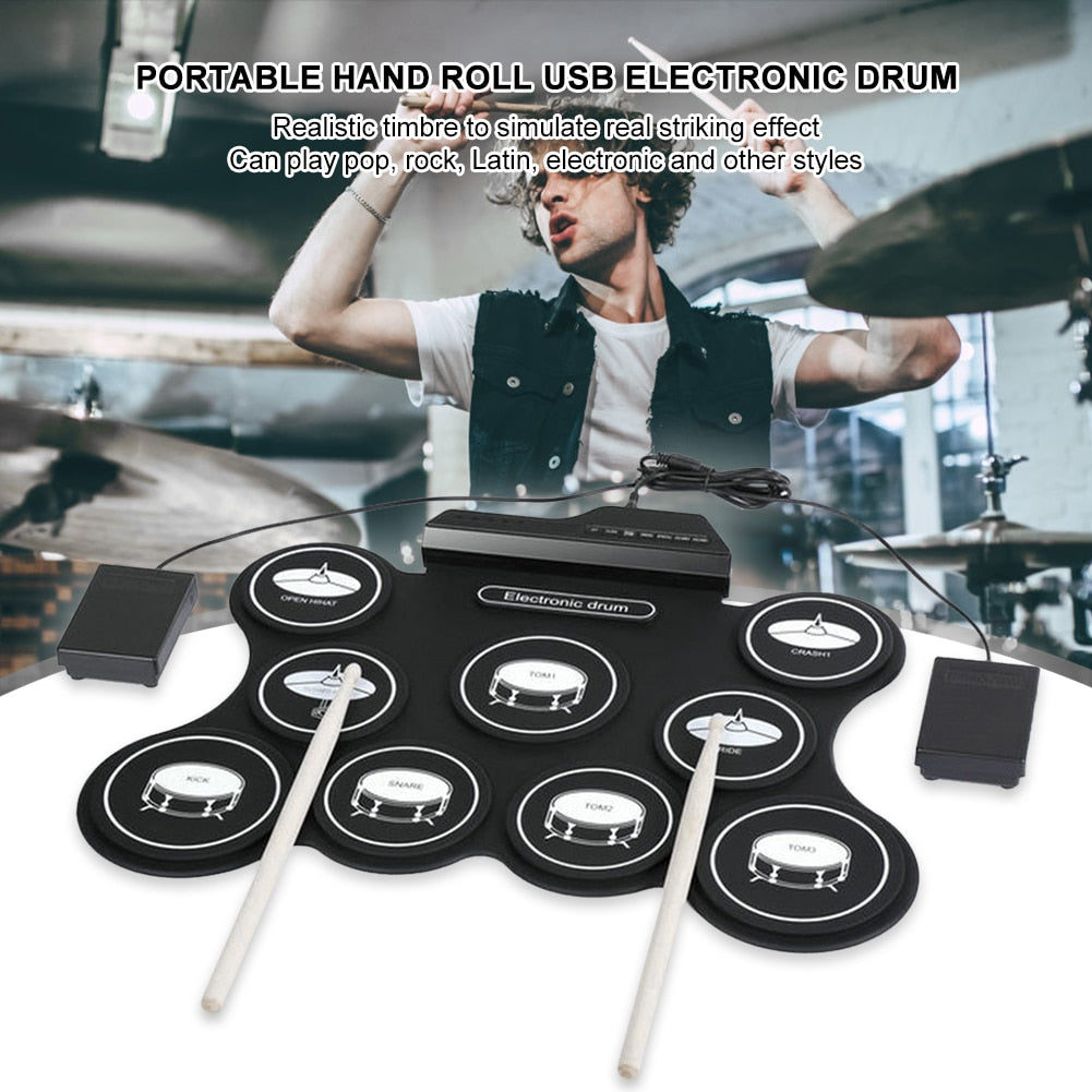 USB Rechargeable Roll-Up Drum Set