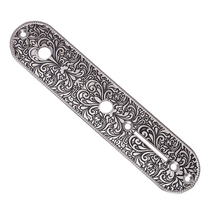 Big River Hardware Durable Zinc Alloy Electric Guitar Bridge Control Plate for Telecaster with Elegant Carving Design