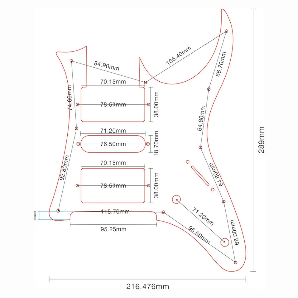 Custom Mirror Pickguard for Ibanez RG 350 EX MIJ Guitars - High-Quality, Shielded HSH Design with Protective Film