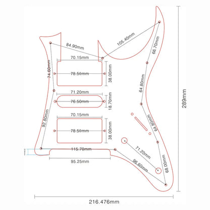Custom Mirror Pickguard for Ibanez RG 350 EX MIJ Guitars - High-Quality, Shielded HSH Design with Protective Film