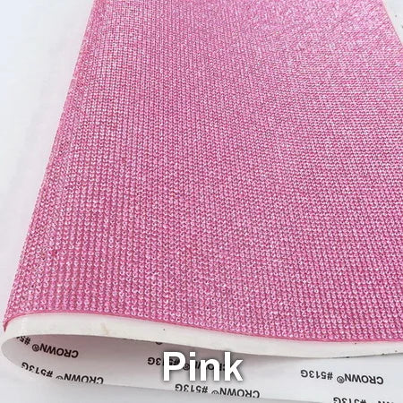 Vibrant adhesive speaker wrap with a sleek design, featuring a decorative glass rhinestone trim for a stylish and elegant touch.