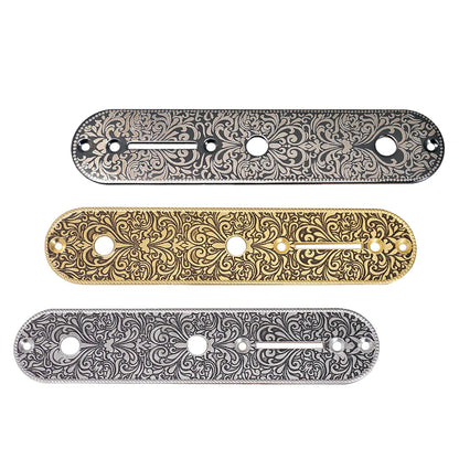 Big River Hardware Durable Zinc Alloy Electric Guitar Bridge Control Plate for Telecaster with Elegant Carving Design