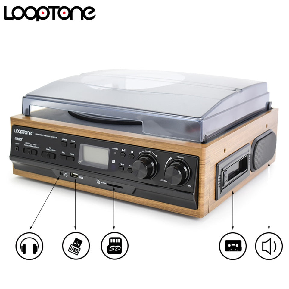 USB Turntable Vinyl LP Record Player