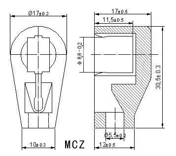 6.4mm 9mm 14mm Ceramic Vacuum Tube Anode Plate Grid Cap Hat For EL504 EL519 EF37 FU-7 807 310A 813 805 811 572B 809
