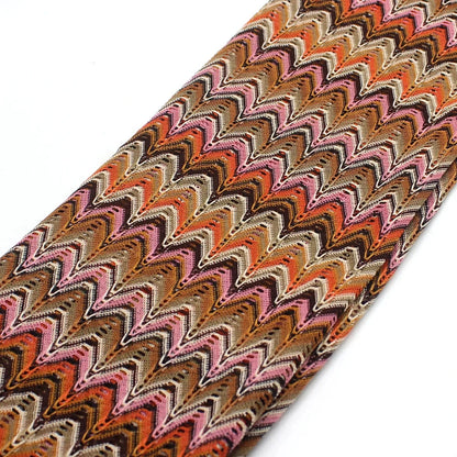 Yackalasi Orange Zig Zag Knitting Lace Fabrics with Wave Stripe