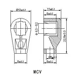 6.4mm 9mm 14mm Ceramic Vacuum Tube Anode Plate Grid Cap Hat For EL504 EL519 EF37 FU-7 807 310A 813 805 811 572B 809