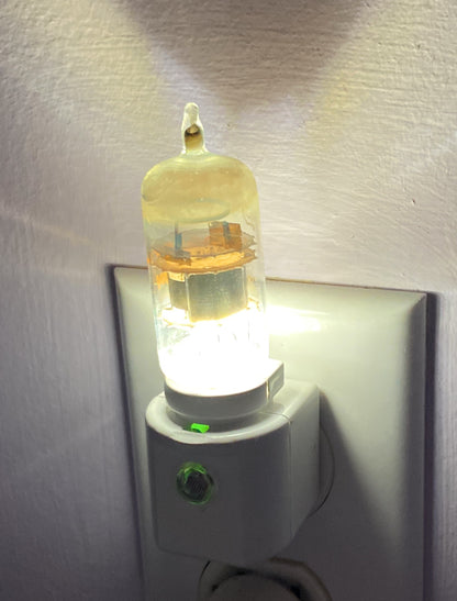 Vintage Elegance: Handcrafted Vacuum Tube Amber LED Night Light