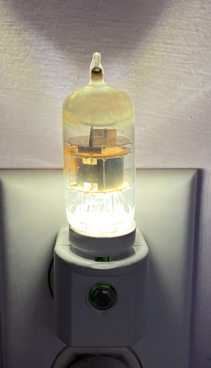 Vintage Elegance: Handcrafted Vacuum Tube Amber LED Night Light