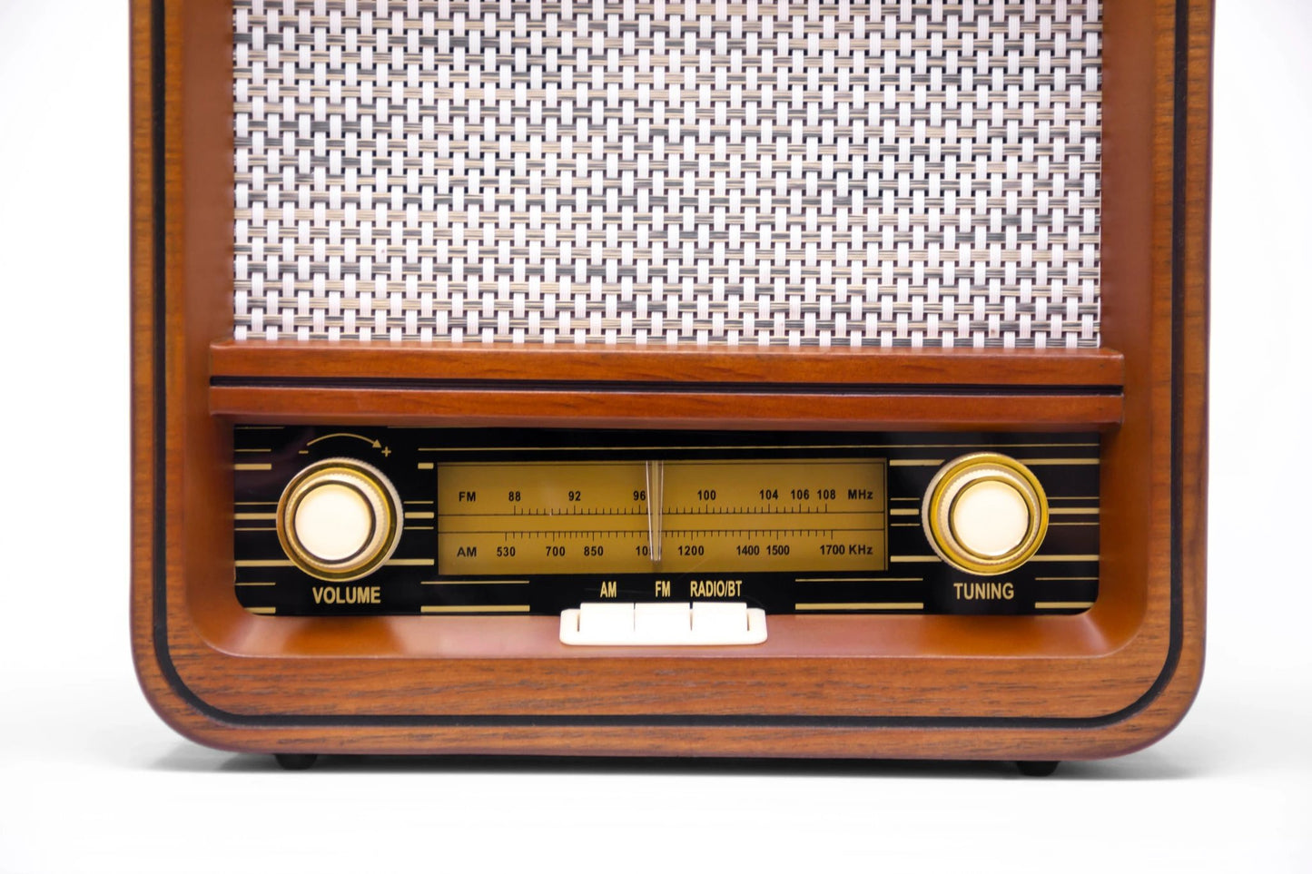 Fuse Audio Retro Bluetooth AM/FM Radio – Wood Finish, AUX & Wireless Audio