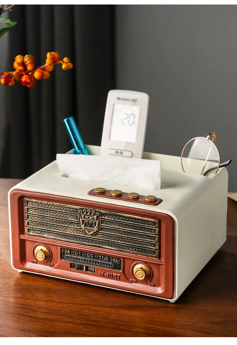 Mid Century Modern Tissue Box Cover Retro Radio
