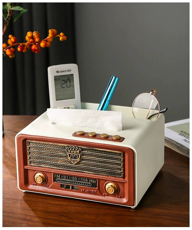 Mid Century Modern Tissue Box Cover Retro Radio