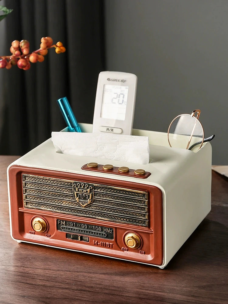 Mid Century Modern Tissue Box Cover Retro Radio