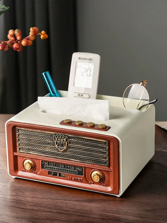 Mid Century Modern Tissue Box Cover Retro Radio