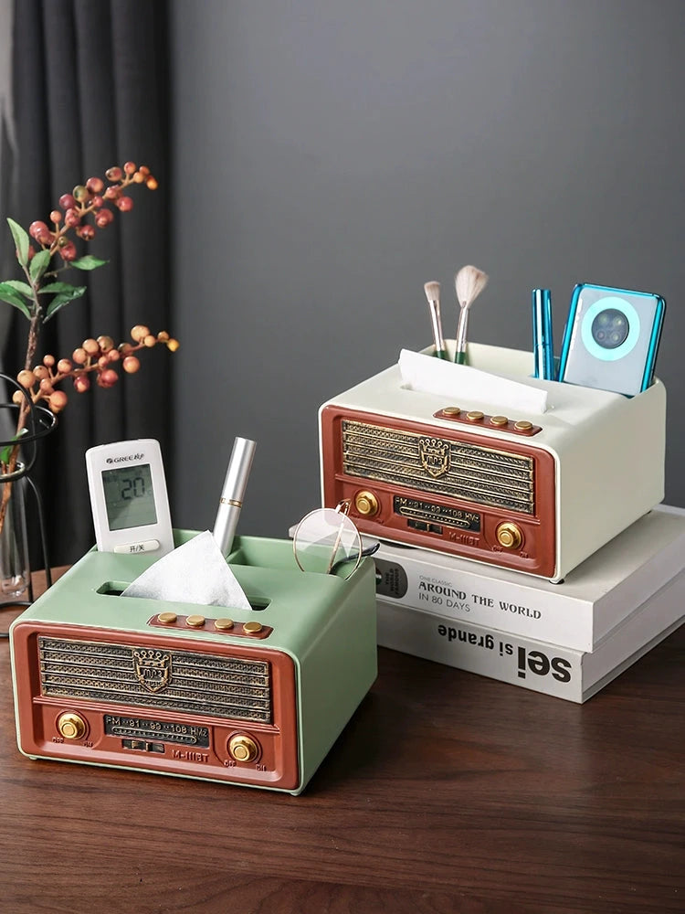 Mid Century Modern Tissue Box Cover Retro Radio