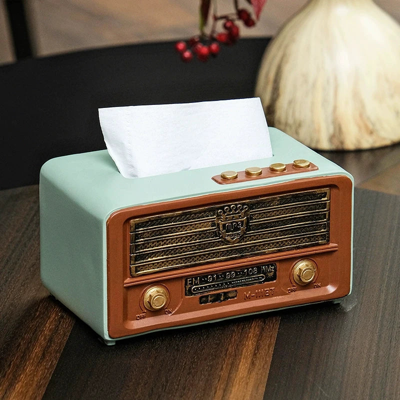 Mid Century Modern Tissue Box Cover Retro Radio