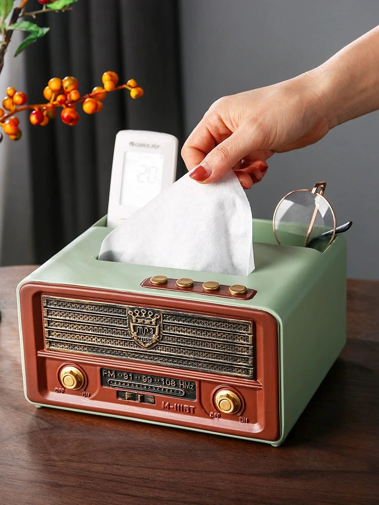 Mid Century Modern Tissue Box Cover Retro Radio