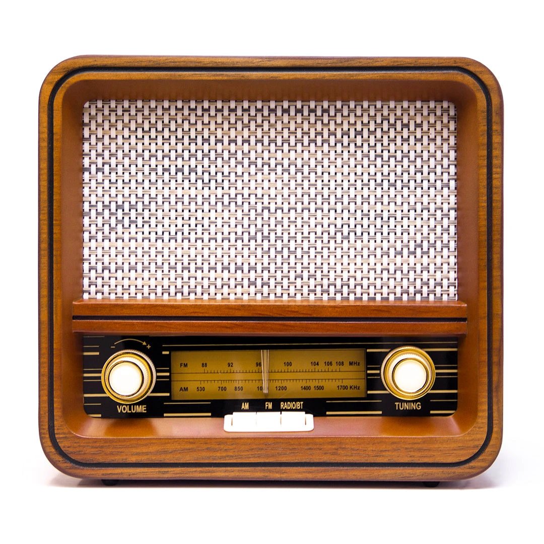 Fuse Audio Retro Bluetooth AM/FM Radio – Wood Finish, AUX & Wireless Audio