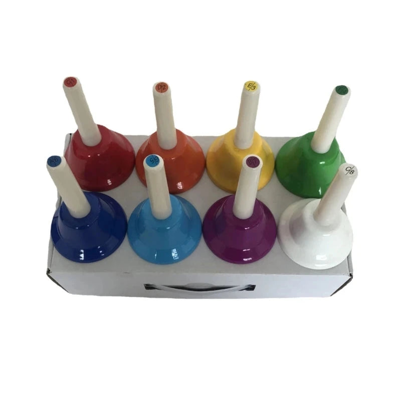 Hand Bells instrument 8Tone Colorful Set for Kids