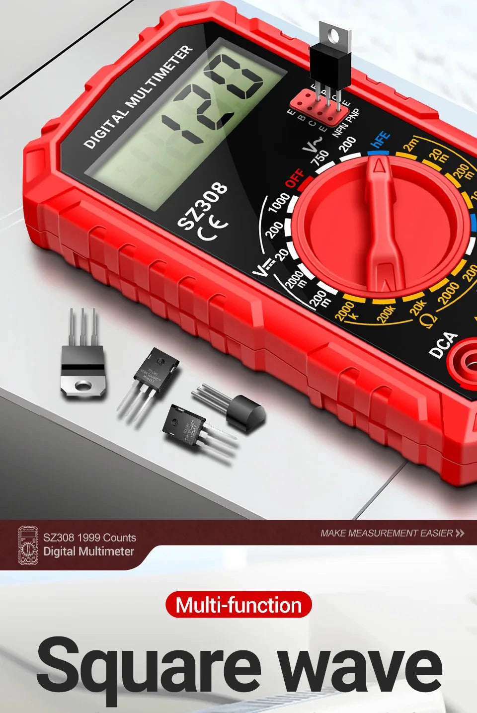 Big River Hardware Handheld Digital Multimeter LCD Backlight
