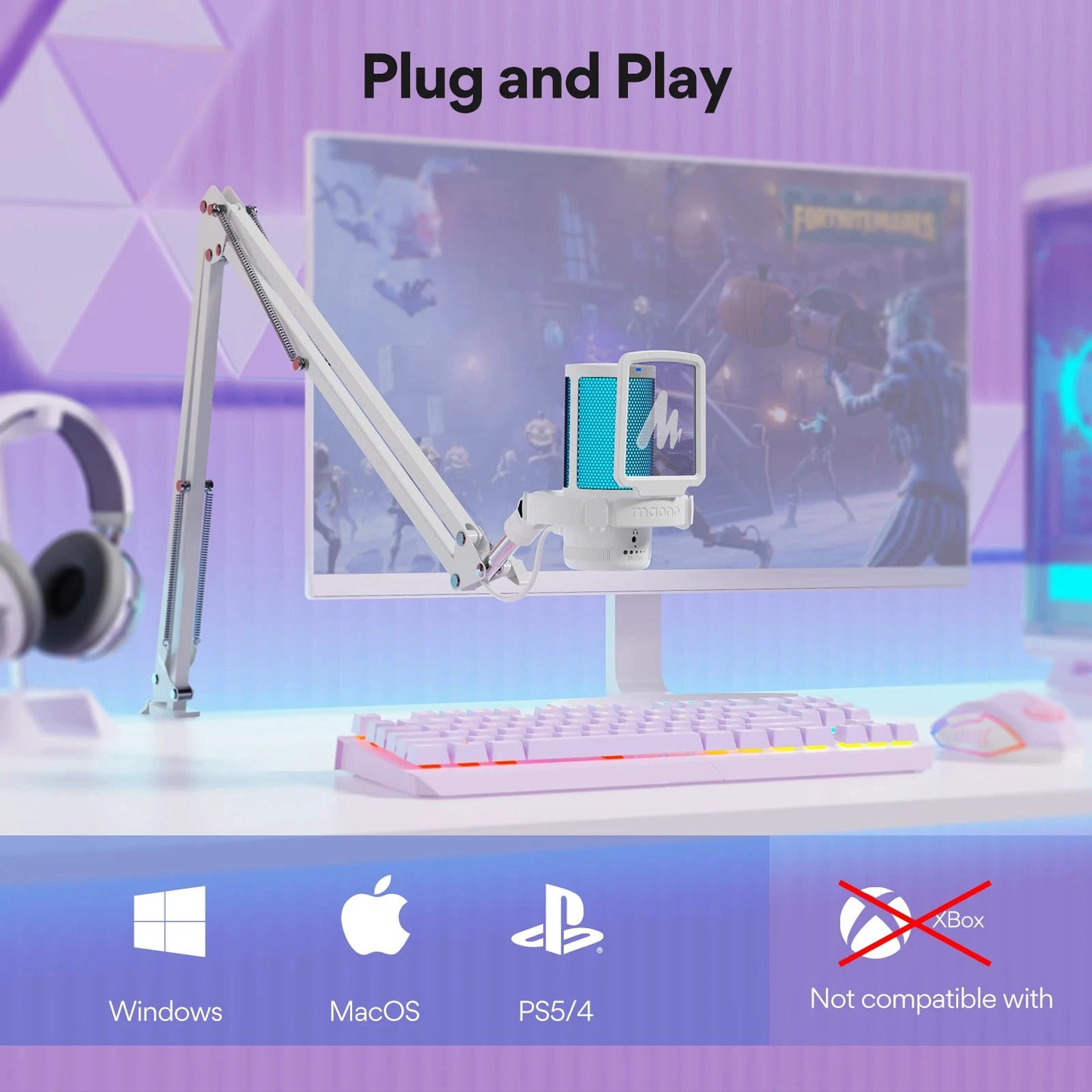 Big River Hardware Maono Gamerwave DGM20S USB Gaming Microphone with RGB and Noise Canceling